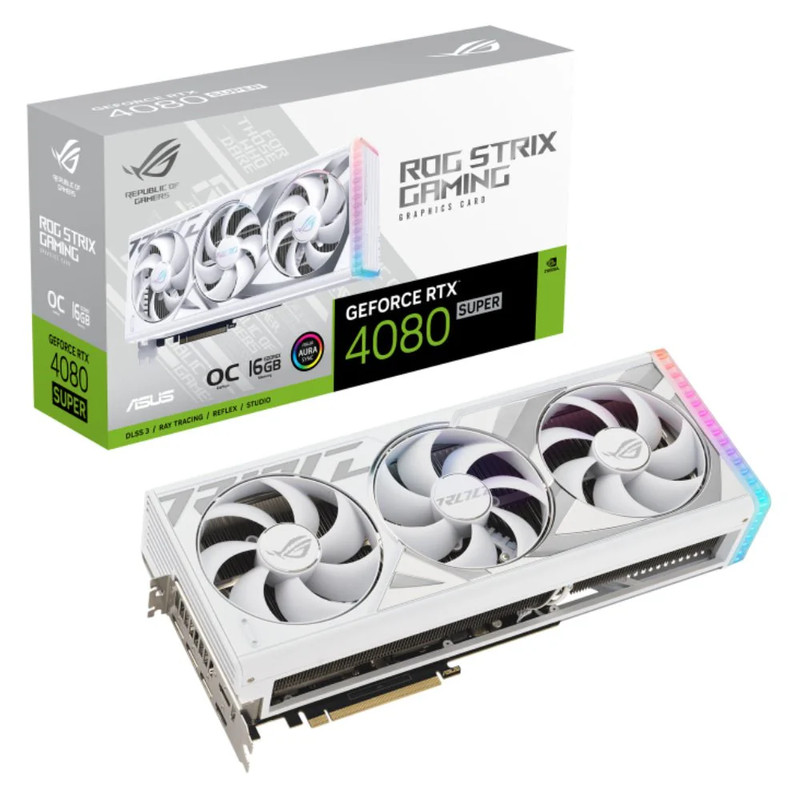Asus ROG Strix GeForce RTX 4080 Super 16GB GDDR6X OC Gaming Graphics Card - White Edition - كرت شاشة